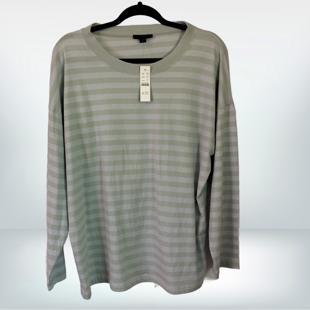 NWT J. Crew Men’s Sage Striped Long Sleeve Casual Cotton Shirt, size M